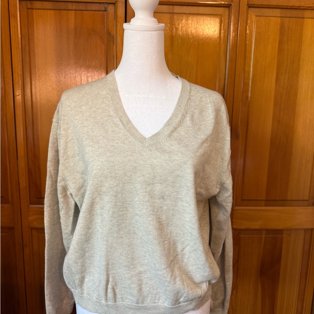 J. Crew Light Beige V-Neck Sweater